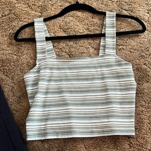 Green striped American Eagle crop top size M